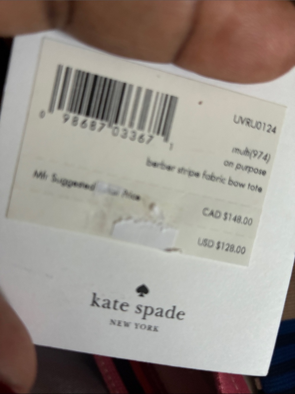 kate spade Pink, Blue & Red Striped Bow Tote - Picture 13 of 17
